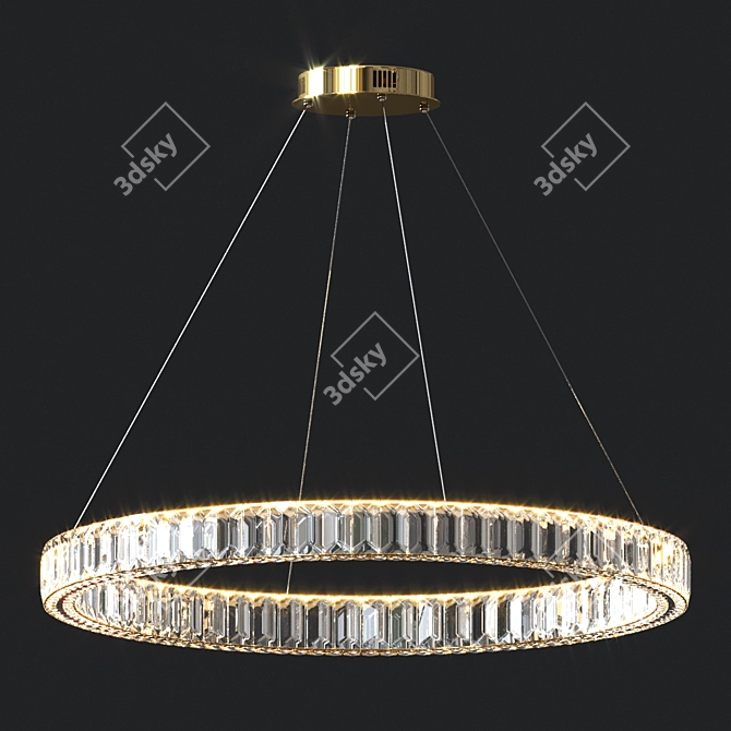 Royal Gold Crystal Chandelier 3D model image 3