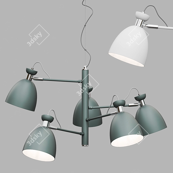 Modern Metal Gent Lamp Chrome 3D model image 1