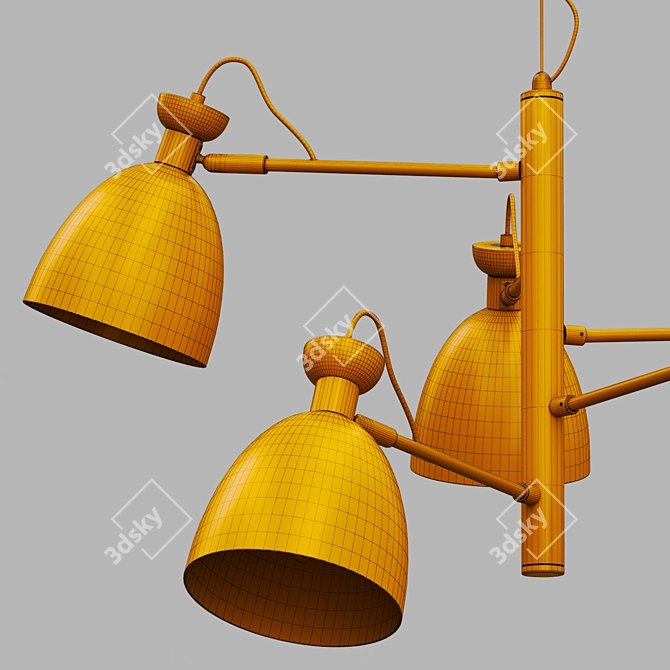 Modern Metal Gent Lamp Chrome 3D model image 3