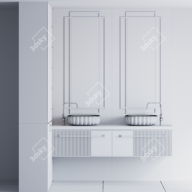 Modern Bathroom Furniture Set 3D 3D model image 4