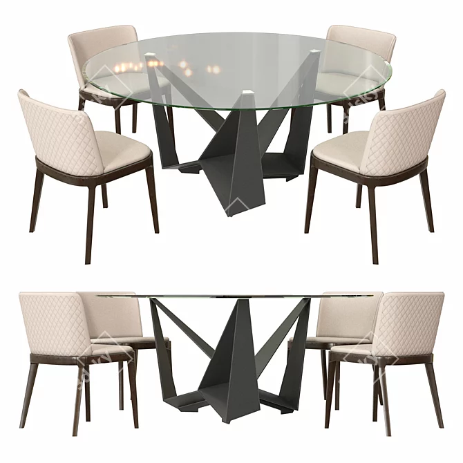 Elegant Skorpio Dining Set 3D model image 1