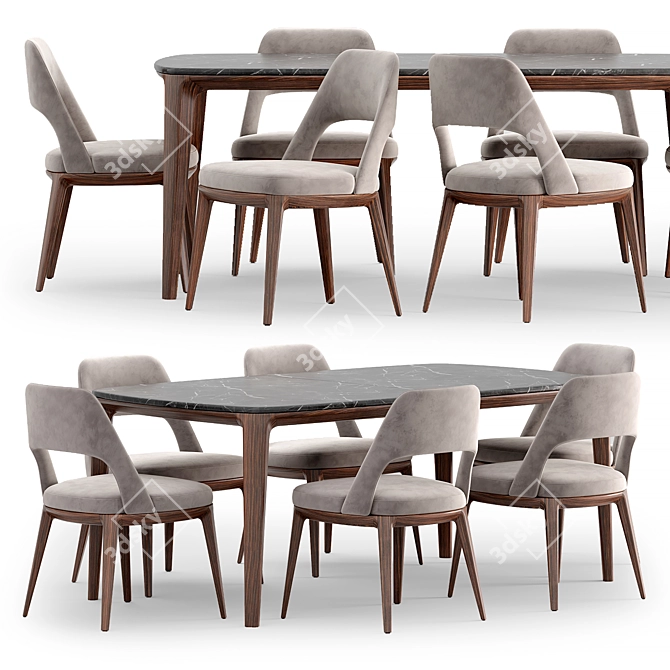 Modern Sophistication: Poliform Chair & Table 3D model image 1