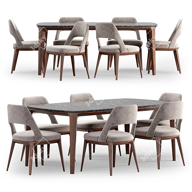 Modern Sophistication: Poliform Chair & Table 3D model image 2