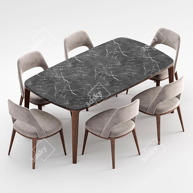 Modern Sophistication: Poliform Chair & Table 3D model image 3