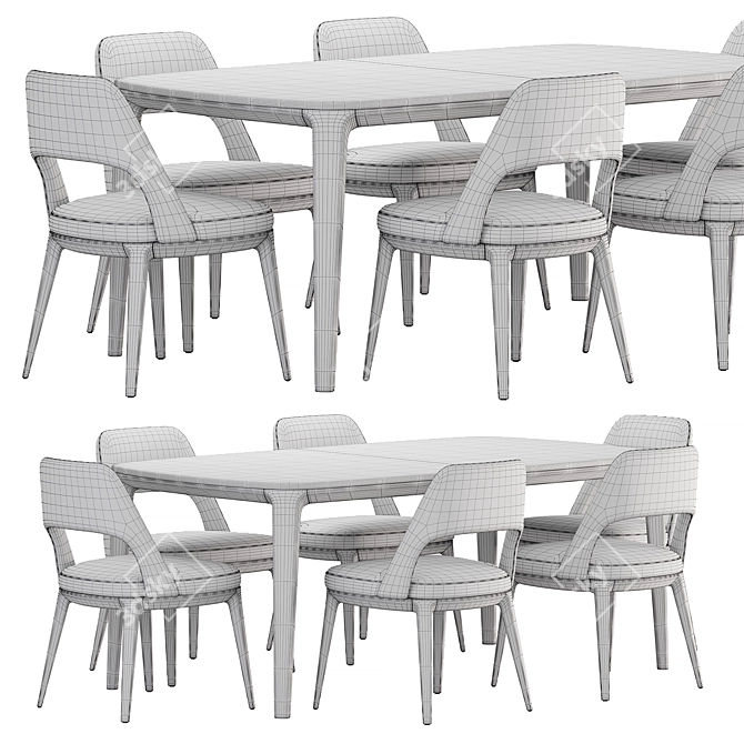 Modern Sophistication: Poliform Chair & Table 3D model image 4