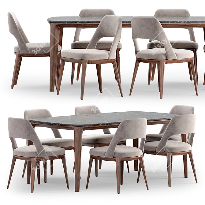 Modern Sophistication: Poliform Chair & Table 3D model image 5