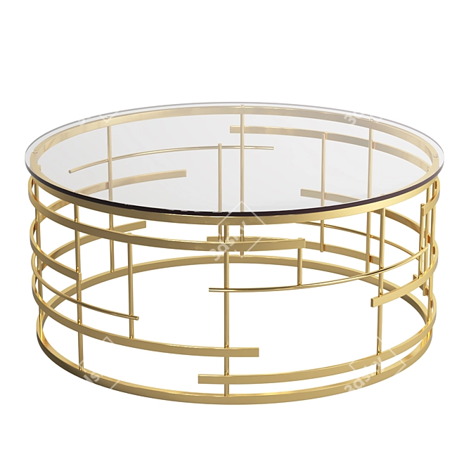 Elegant Gold Jupiter Coffee Table 3D model image 2