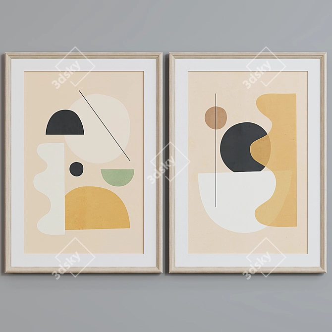 Minimalist Abstract Picture Frame Set 3D model image 2