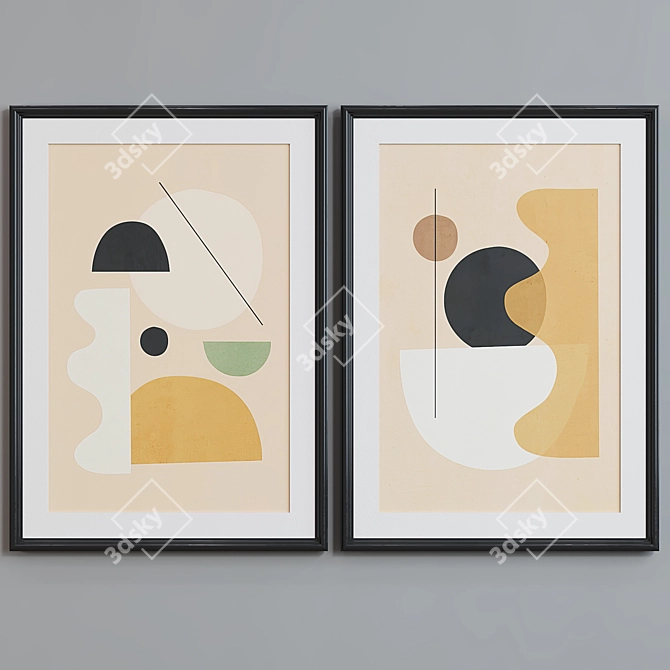 Minimalist Abstract Picture Frame Set 3D model image 3