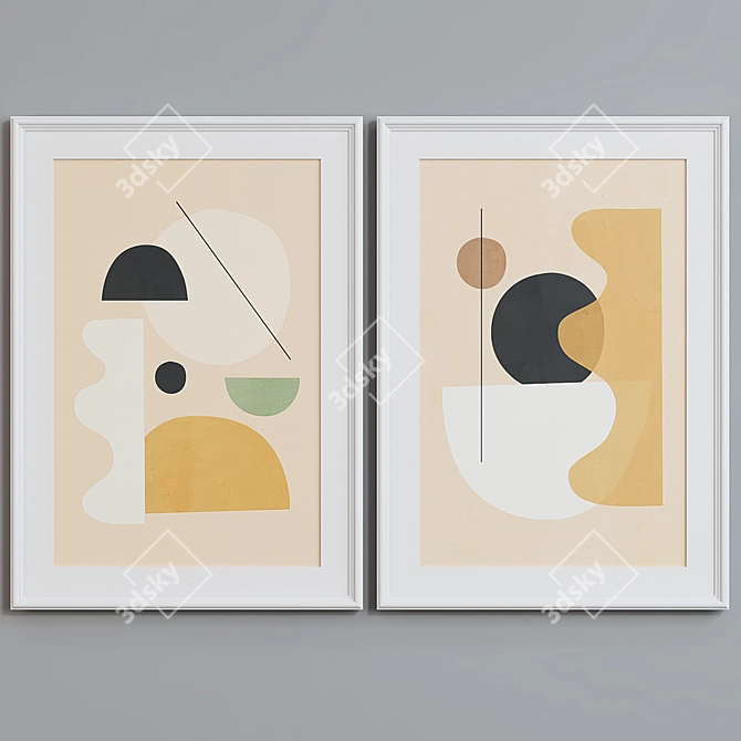 Minimalist Abstract Picture Frame Set 3D model image 4