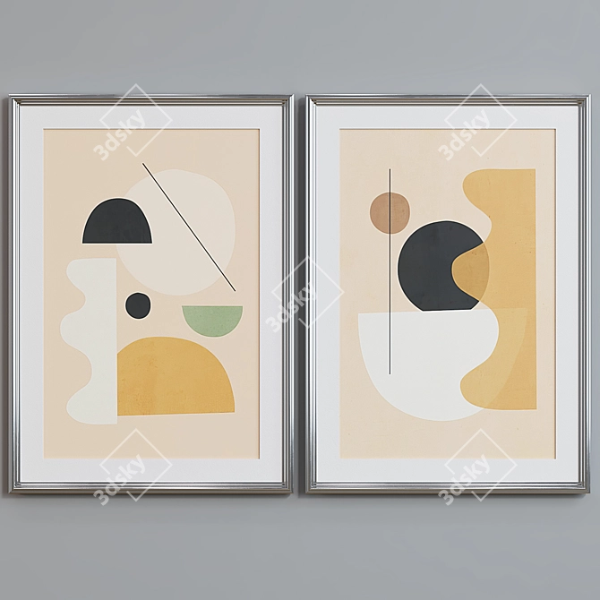 Minimalist Abstract Picture Frame Set 3D model image 5