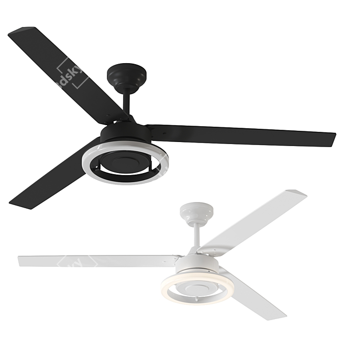 Orbis Blade Ceiling Fan Pendant 3D model image 1