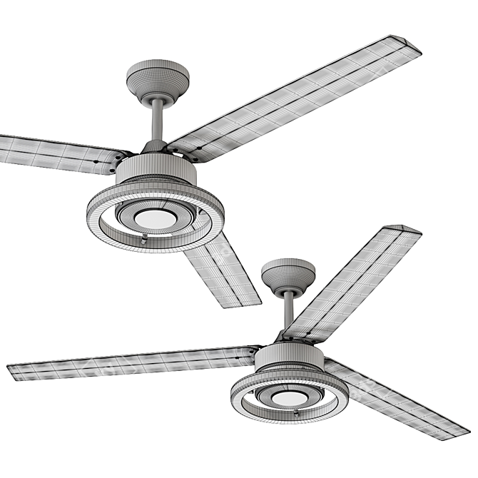 Orbis Blade Ceiling Fan Pendant 3D model image 3