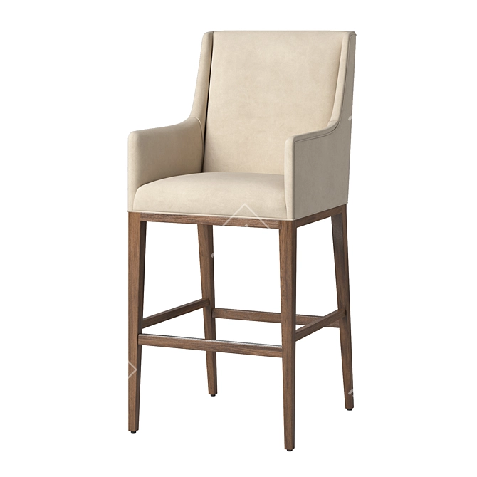 Sleek Modern RH Leigh Barstool 3D model image 1