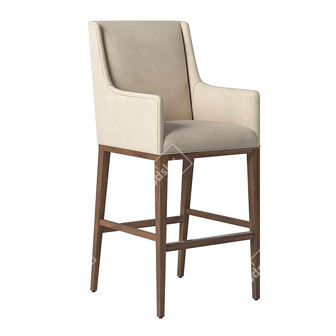 Sleek Modern RH Leigh Barstool 3D model image 4