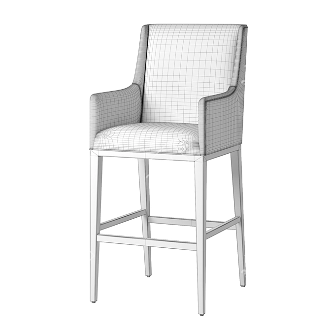 Sleek Modern RH Leigh Barstool 3D model image 6