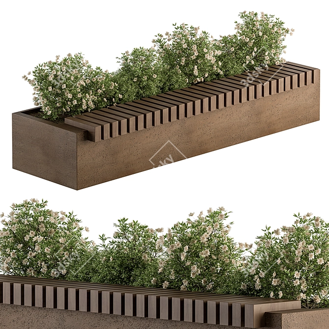 Cityscape Plant Bench Set 3D model image 1