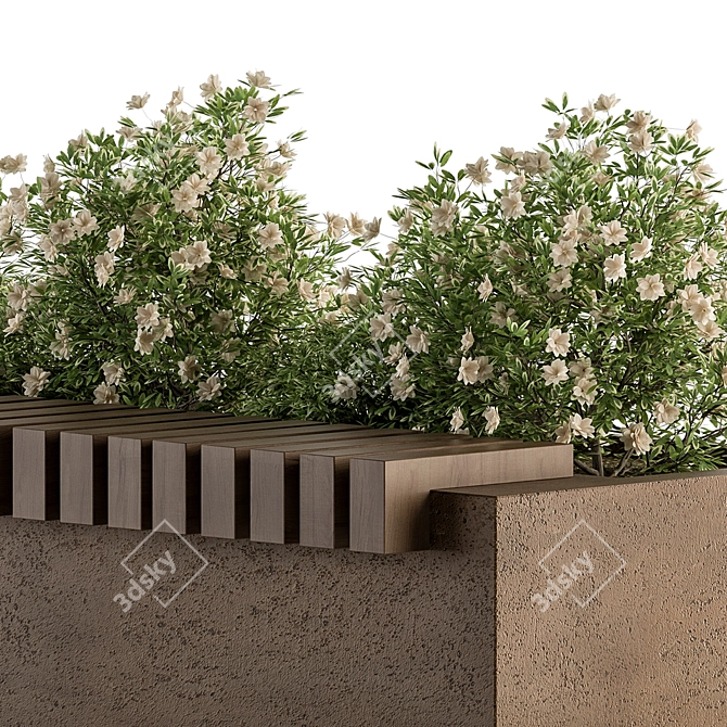 Cityscape Plant Bench Set 3D model image 3