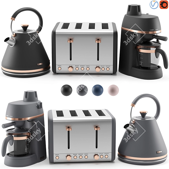 Scandi Kitchen Appliance Set - 3D Rendered 3D model image 12