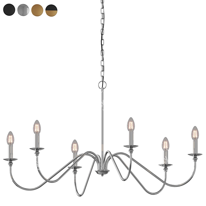 Elegant Ableton 6-Light Chandelier 3D model image 2