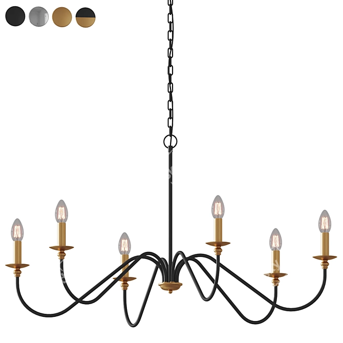 Elegant Ableton 6-Light Chandelier 3D model image 4