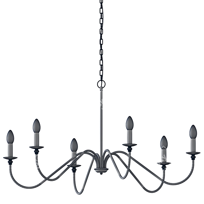 Elegant Ableton 6-Light Chandelier 3D model image 5