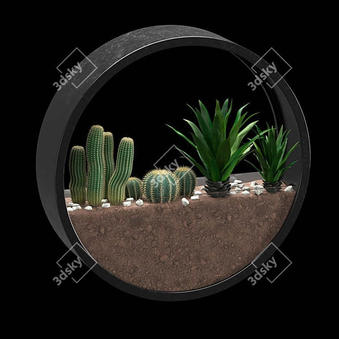 Round Wall-mounted Florarium 3D model image 2