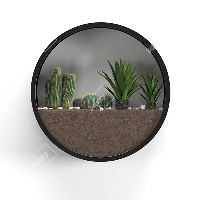 Round Wall-mounted Florarium 3D model image 4