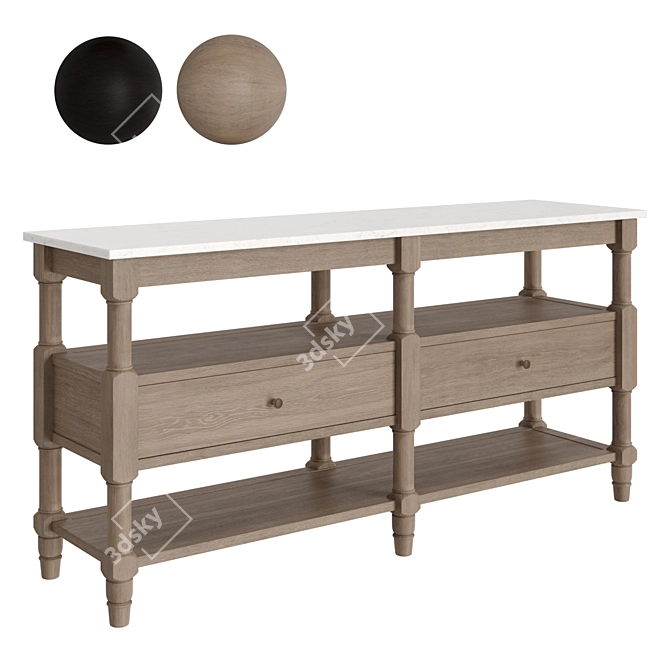 Pottery Barn Marble Console Table 3D model image 1