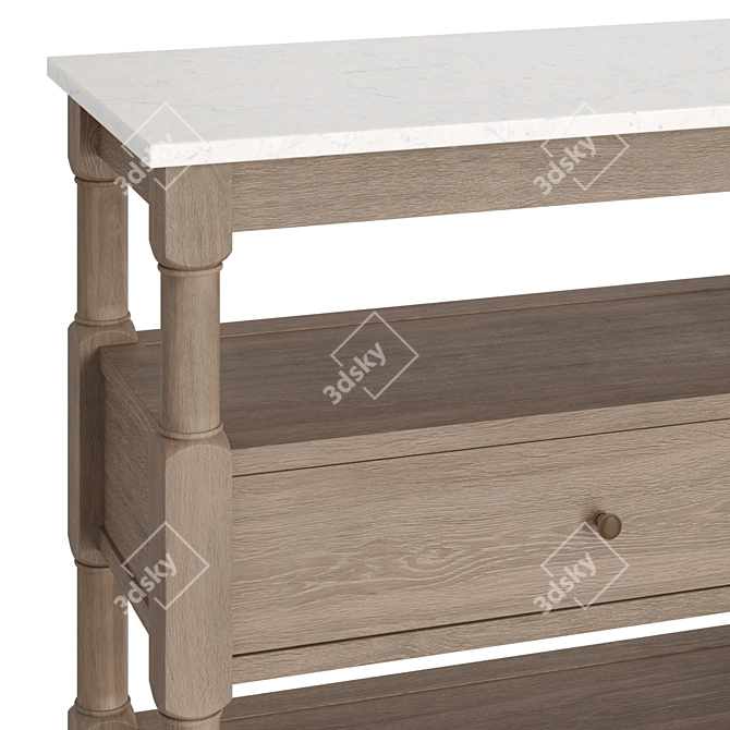 Pottery Barn Marble Console Table 3D model image 3