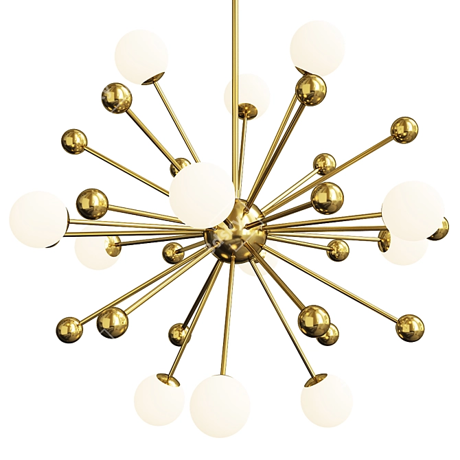 Gold LED Chandelier Glass Creative 3D model image 1