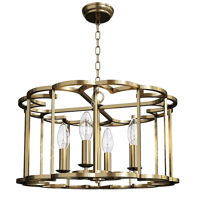 Sleek Helix Bronze Chandelier 3D model image 1