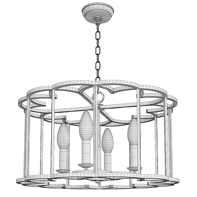 Sleek Helix Bronze Chandelier 3D model image 2