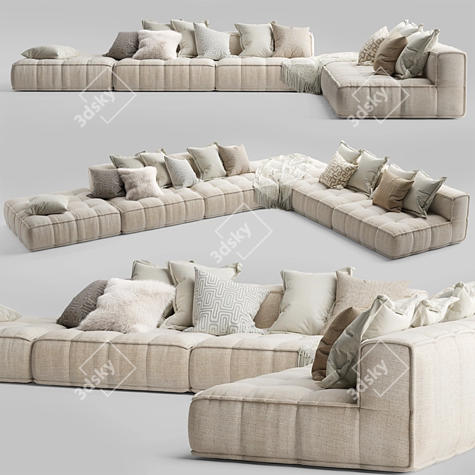 Uniqwa Denver Natural Sofa 3D model image 1