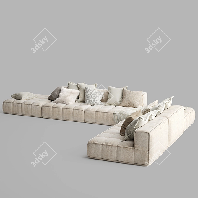 Uniqwa Denver Natural Sofa 3D model image 2