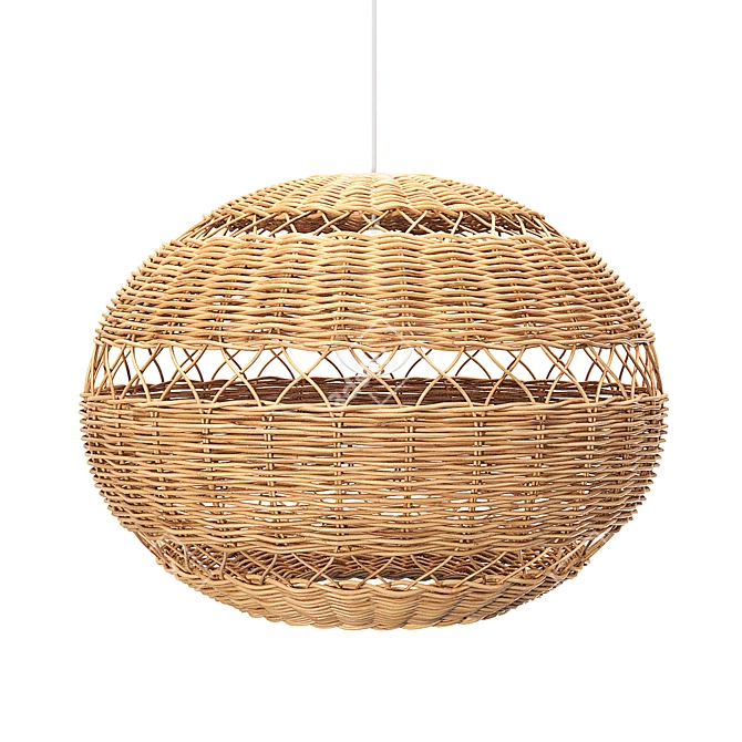 Handwoven Pendant Light, Adjustable Height 3D model image 7