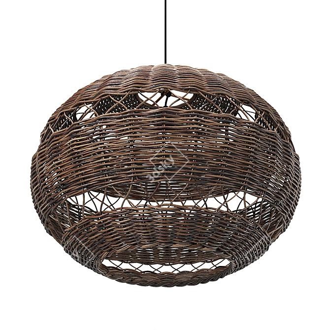 Handwoven Pendant Light, Adjustable Height 3D model image 10