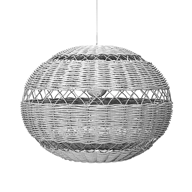 Handwoven Pendant Light, Adjustable Height 3D model image 13