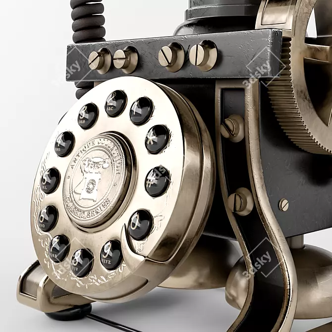 Retro Dial Phone 3D Model 3D model image 2