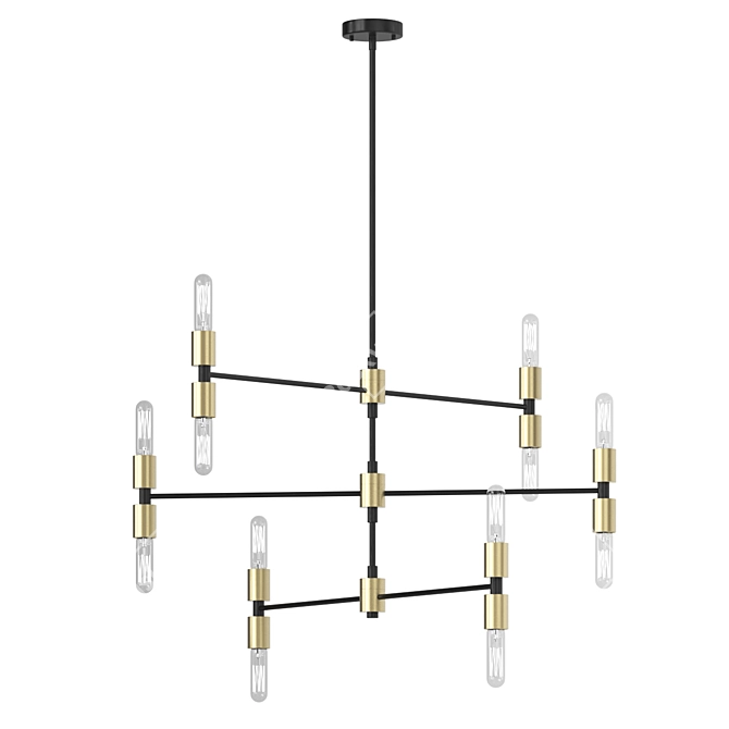 Sleek Metallic Gamma Pendant Light 3D model image 1