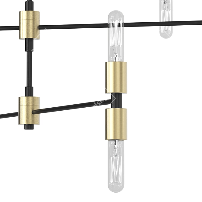 Sleek Metallic Gamma Pendant Light 3D model image 2