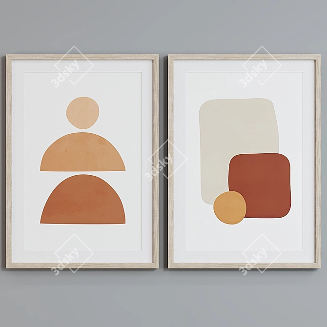 Modern Abstract Picture Frame Set 3D model image 2