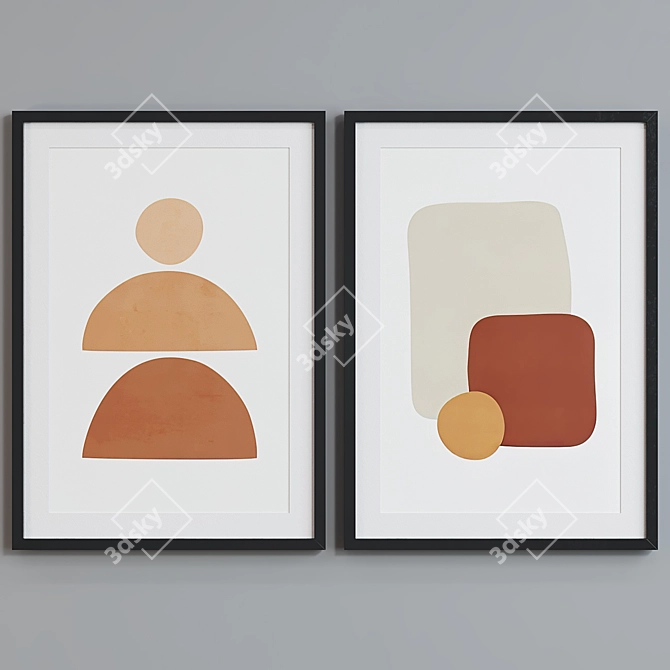 Modern Abstract Picture Frame Set 3D model image 3