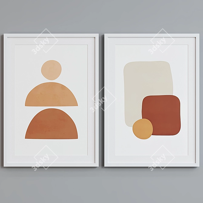 Modern Abstract Picture Frame Set 3D model image 4