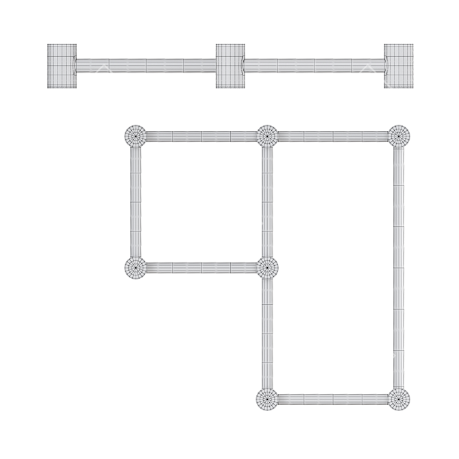 LED Tube Ceiling Lamp Set 3D model image 4