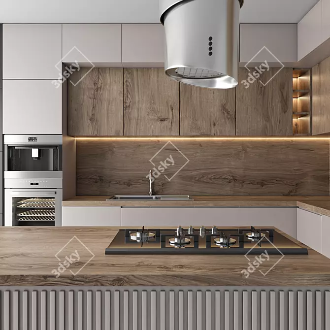 Kitchen Set 3DS Max 2015 3D model image 3