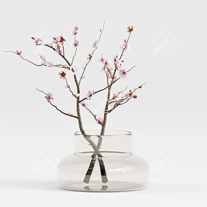 Elegant Glass Vases Decor Bundle 3D model image 3