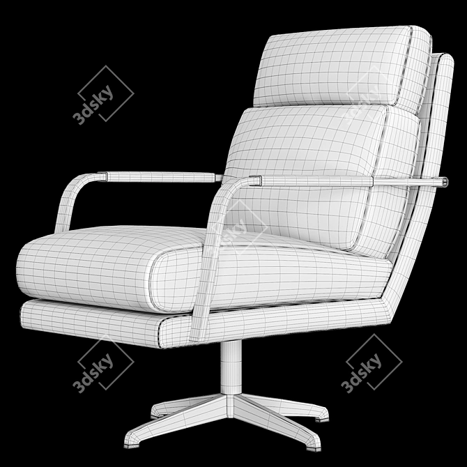 Modern Alisa-Apricot Swivel Armchair. 3D model image 2