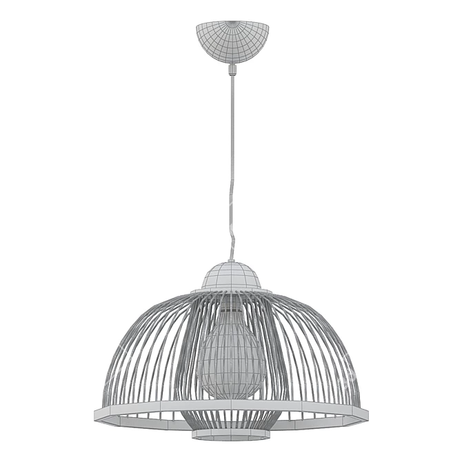 Bamboo Pendant Light Fixture 3D model image 2