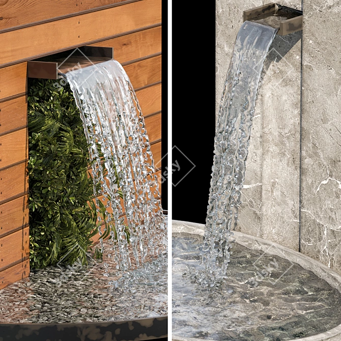 Waterfall Fountains for Stunning Landscapes 3D model image 4